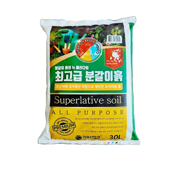 거목산업사 분갈이 흙 원예범용 끝판왕 배양토, 1개, 30L 거목산업사 분갈이 흙 원예범용 끝판왕 배양토, 1개, 30L
