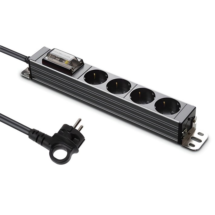 현대일렉트릭 서버탭 누전차단 알루미늄 고용량 멀티탭 4구 HDSVAL14