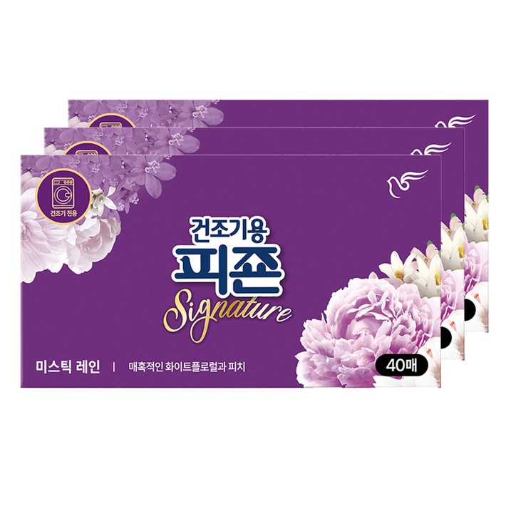 피죤 섬유유연제 건조기용 시트 미스틱 레인향 본품