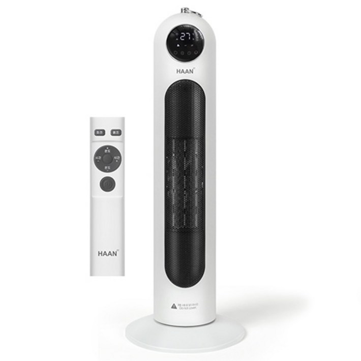 한경희생활과학 PTC 타워형 사무실 가정용 리모컨 온풍기