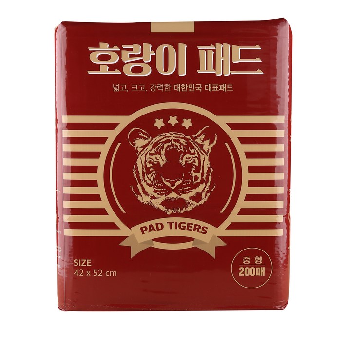 호랑이 강아지 배변패드 중소형 200p, 200개입, 1팩