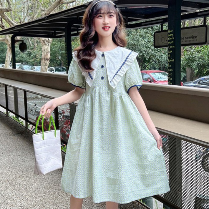 오렌지다몸 여아용 소매리본 뾰족 카라원피스