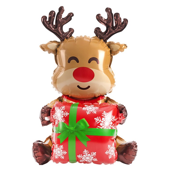 조이파티 공기주입전용 스탠딩 에어벌룬 선물루돌프 은박풍선