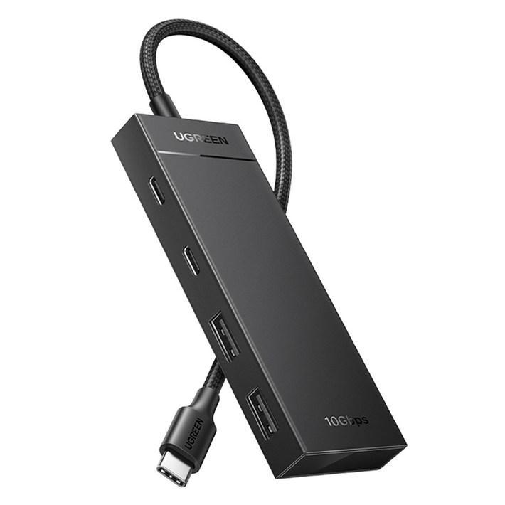 유그린 USB3.2 Gen2 10Gbps C타입 2C 2A 멀티 허브 CM806, 블랙, 1개 유그린 USB3.2 Gen2 10Gbps C타입 2C 2A 멀티 허브 CM806, 블랙, 1개