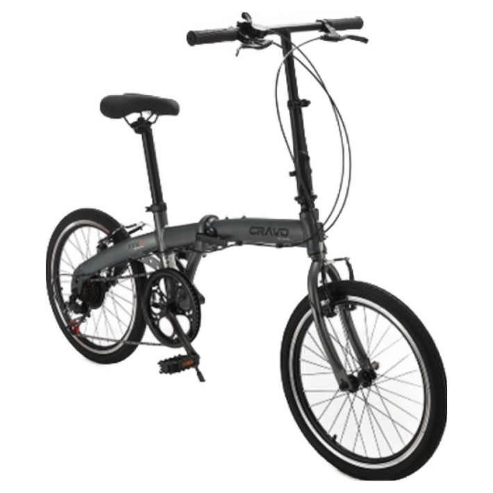 시마노 크라보 FFV7 미니벨로 시마노 7단 접이식 자전거, 티타늄 그레이, 153cm, 1개