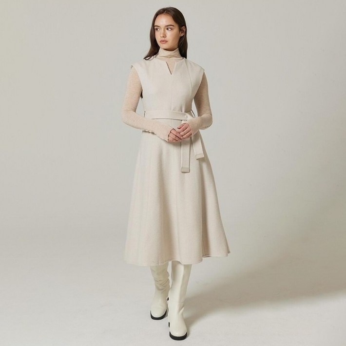 나이스클랍 울소재 훌 턱 원피스 N234MWO906