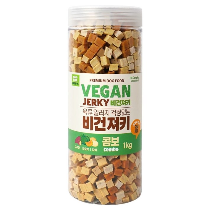 닥터케어누트 강아지 비건 영양 육류 알러지 케어 대용량 져키, 1개, 1kg, 혼합맛고구마단호박감자