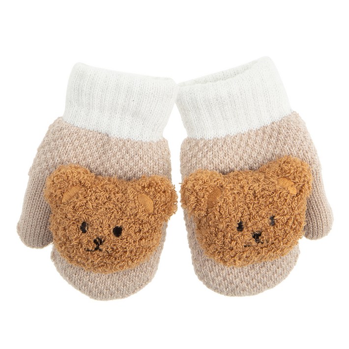 롤리트리 아동 밍크털 안감 곰돌이 장갑