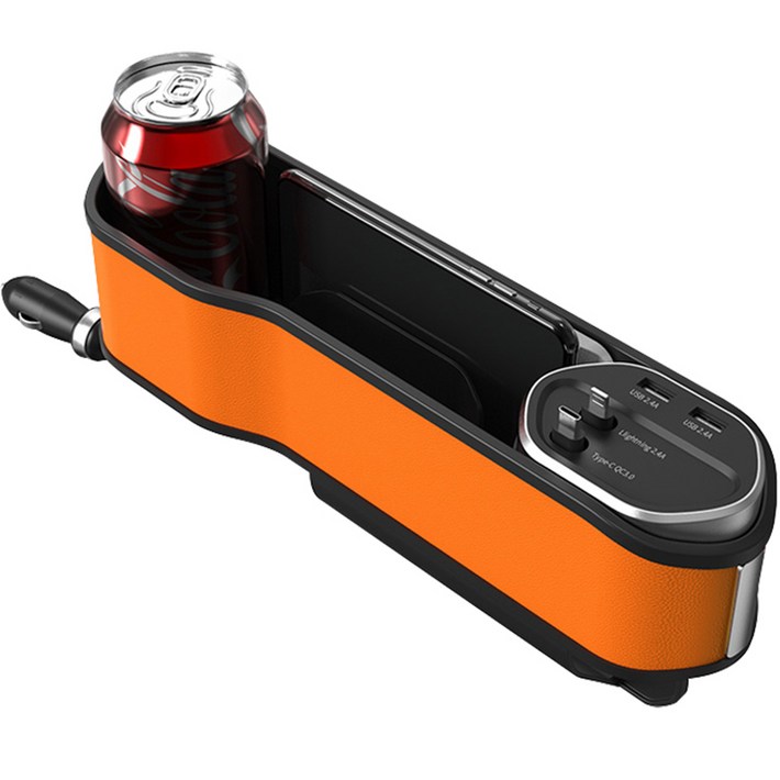 더존 차량용 정리 수납함 스마트 사이드포켓 TZP300, 1개, 오렌지