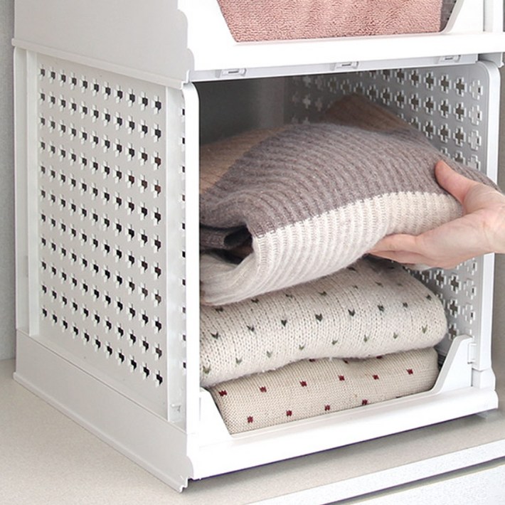 올리빙 국내 제조 크로스 접이식 슬라이딩 리빙박스