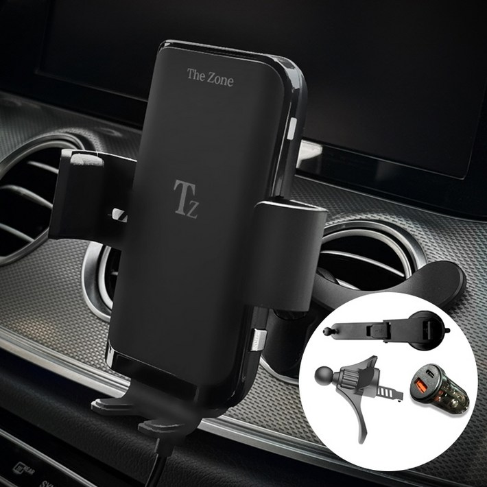 더존 차량용 15W 듀얼코일 FOD센서 고속 무선충전 거치대 TZC100S USB 시거잭 더존 차량용 15W 듀얼코일 FOD센서 고속 무선충전 거치대 TZC100S USB 시거잭