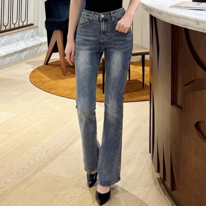 인비비드 여성용 갓생 히든밴딩 스판 세미 부츠컷 기장선택 데님 청바지 숏 G09D17ij5560