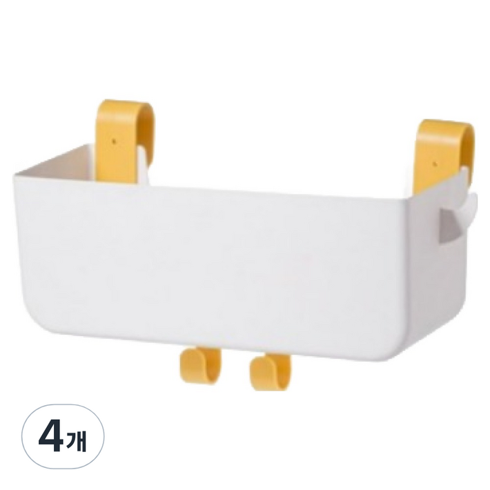 심플리아 침대 걸이 수납 다용도 정리함 바구니, 화이트, 4개