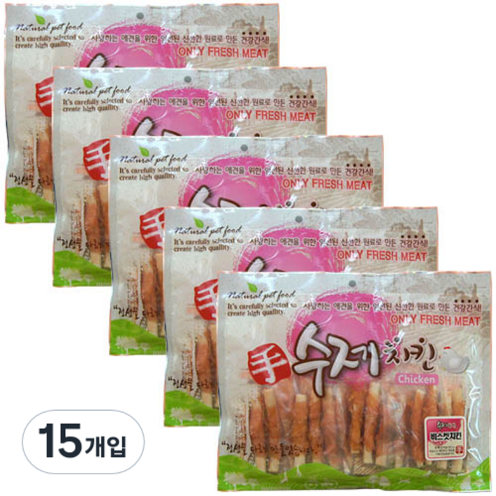 수제치킨 강아지 건조간식, 비스켓치킨, 150g, 15개