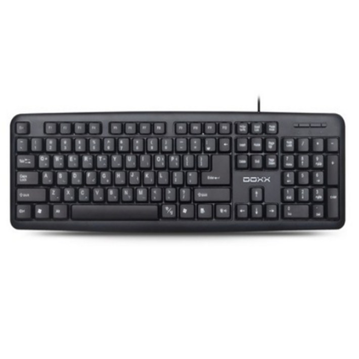 DOXX 홈 오피스 멤브레인 저소음 유선키보드, 블랙, DXK102, 일반형