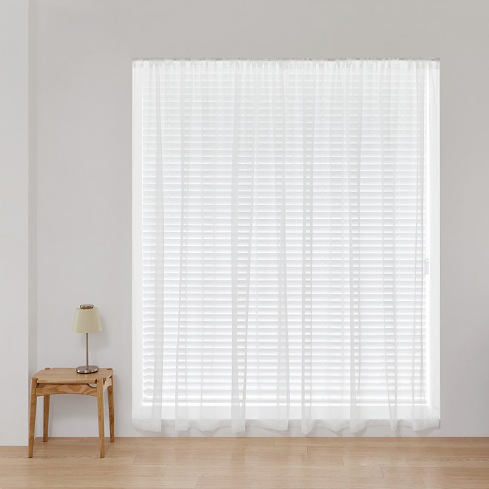 까사마루 봉집형 쉬폰 커튼