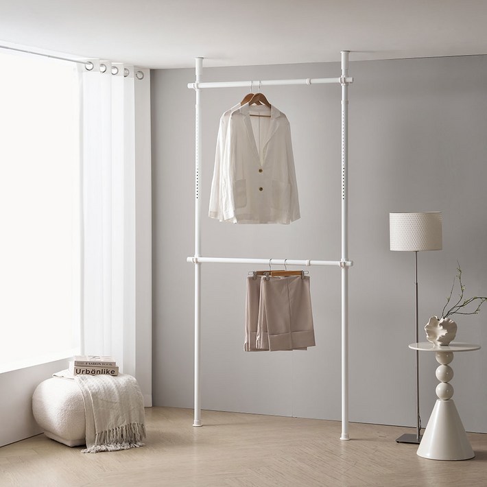 행거전문가 국내 제조 베이직 2단 옷걸이 행거 38mm