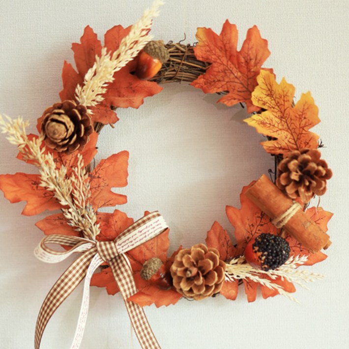 가을 도토리 솔방울리스  미술활동  만들기수업  방과후  만들기재료  만들기키트  돌봄교실  리스만들기  가을만들기  현관문리스  인테리어소품