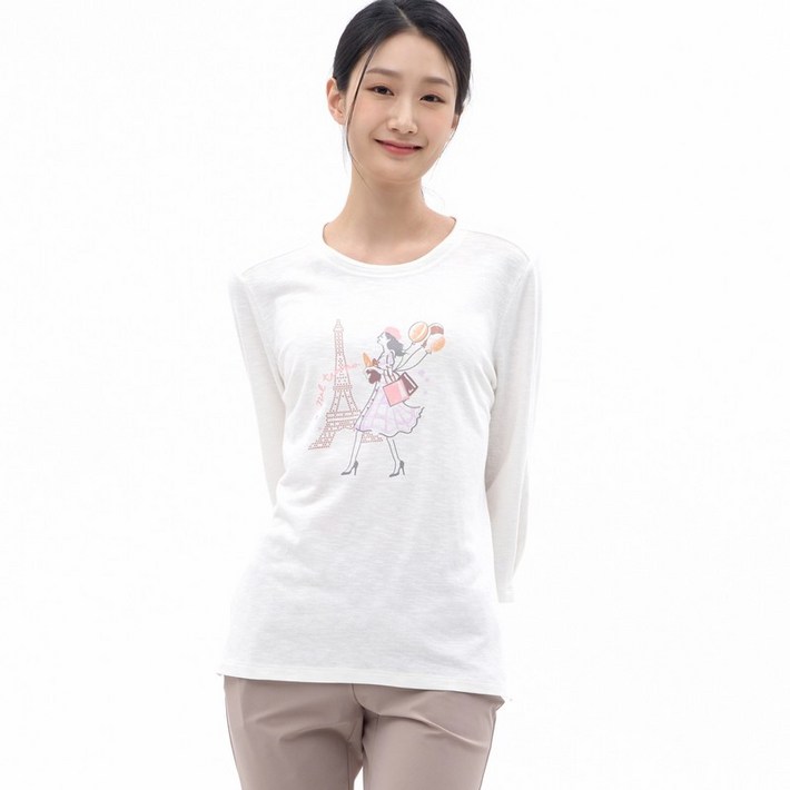 지센 위비스 지센 세레나 슬럽 라운드넥 7부 티셔츠 LCTSN322WH 지센 위비스 지센 세레나 슬럽 라운드넥 7부 티셔츠 LCTSN322WH