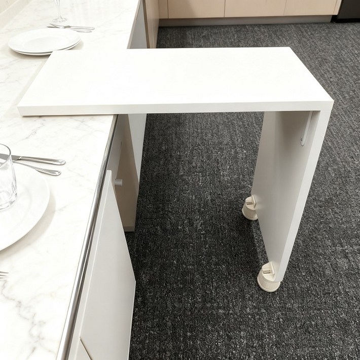 포령트레이드 L형 책상 보조 식탁 이동식 연장 테이블