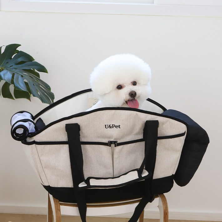 유앤펫 강아지 고양이 듀오 캔버스 이동가방 캐리어, 1개