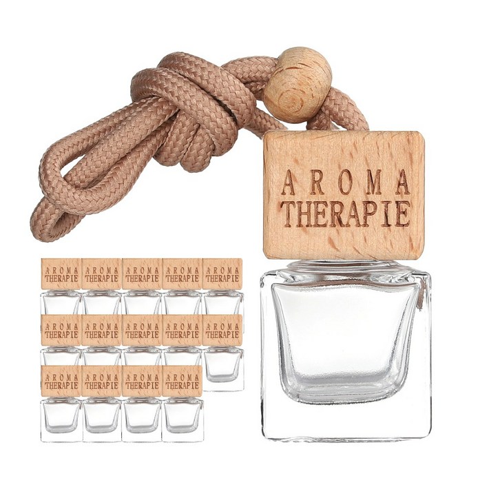 차량용 디퓨저 용기 우드사각 5ml 15개 공병 방향제 베이스