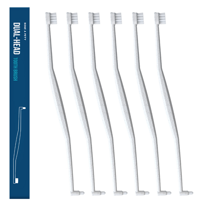 본아페티 고양이 강아지 듀얼헤드 칫솔 의료용미세모 치석제거 양치, 6개, 그레이