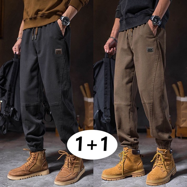 11캐주얼 남성용 사계절 트레이닝 데일리 작업복 루즈핏 캐주얼 편안한 빅사이즈 조거 카고 바지