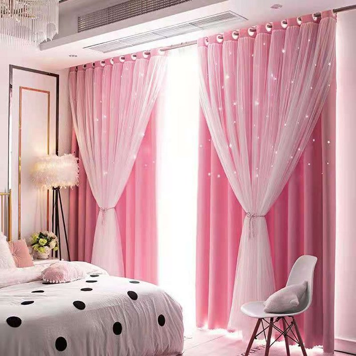 암막커튼레이스커튼 이중거실 커튼 아일렛형 커튼 소중대형커튼 거실커텐 공주풍 커튼 방한 방풍 단열커튼
