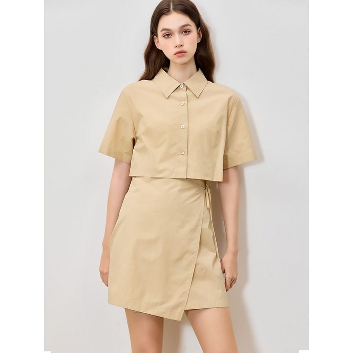 리스트 소피아 나일론코튼 랩 미니 원피스 택가격 228000원