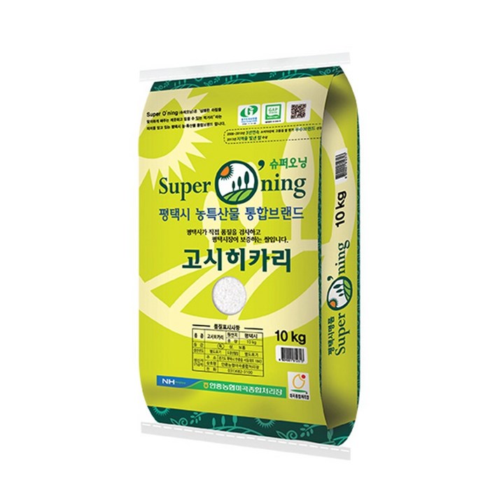 23년산 안중농협 슈퍼오닝 고시히카리10kg경기미, 1개, 10kg1개