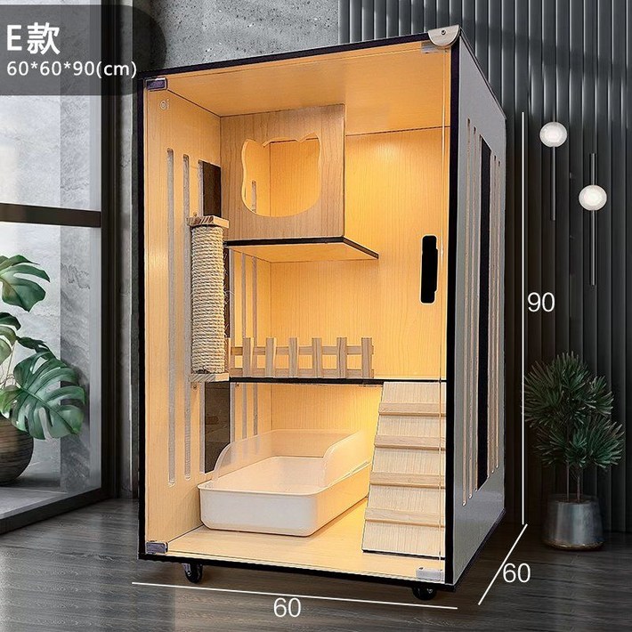 케이지 대형 빌라 집 가정용 자유 나무 냥이 하우스 공간 숨숨집