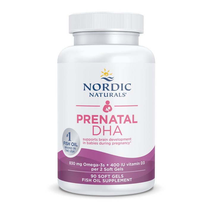 Nordic Naturals 프리네이탈 DHA 830mg 오메가3 400IU D3 500mg 소프트젤