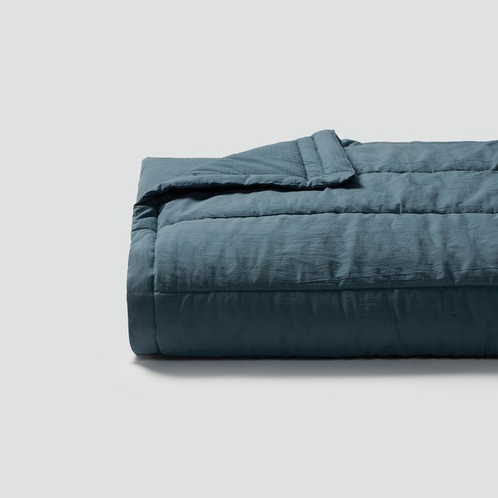 JAJU자주 코튼 워싱 피그먼트 차렵이불SS틸블루