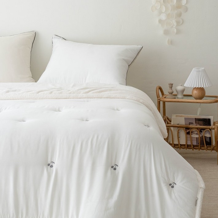 릴리 체리 모달 양털극세사 겨울 이불담요베개커버 세트 3색상