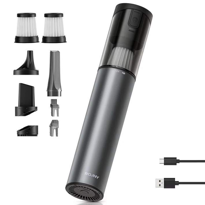 ROUNY 무선 차량용 청소기 먼지 흡입과 바람 부는 겸용 휴대용 청소기 강력 에어건