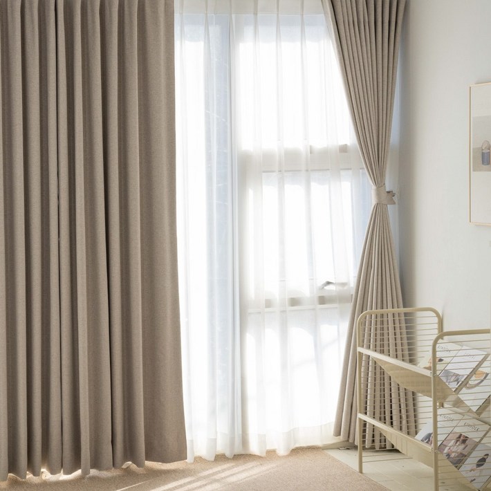 밀리무드 100 빛차단 깊은잠 방한 방풍 암막커튼 2p  커튼끈 2p