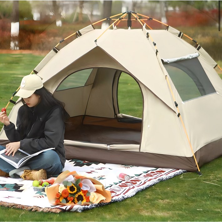 Loyeah 컴포트 원터치텐트 캠핑텐트 방수 오토 접이식 23인용 34인용 에어텐트