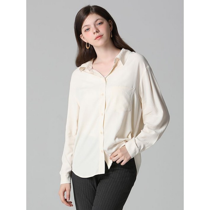 리스트 내추럴 오픈 카라 셔츠 택가격 148000원