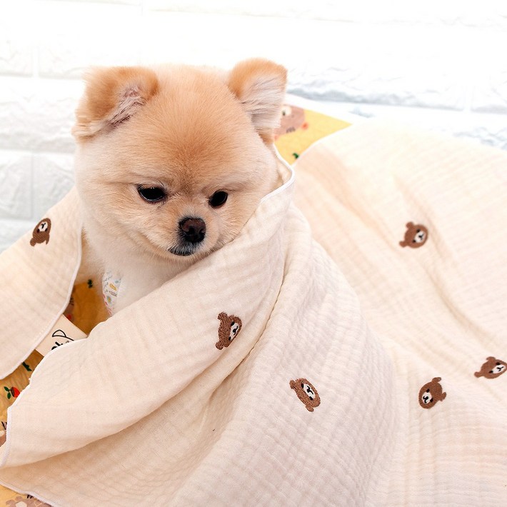 해피앤퍼피 시원한 강아지이불 20가지 디자인 강아지 고양이 여름 인견블랭킷 오가닉블랭킷 낮잠이불 담요, 베어거즈