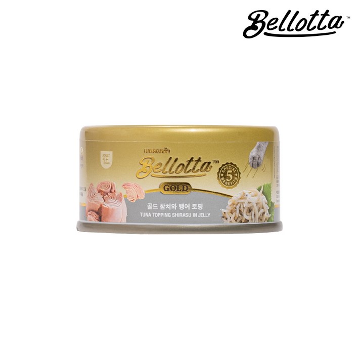 벨로타 캣 프리미엄 골드캔 참치와 뱅어 토핑, 85g, 24개