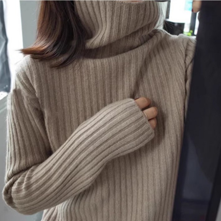 셀리즈로 신축성 짱짱한 터틀넥 루즈핏 이너 긴팔 니트