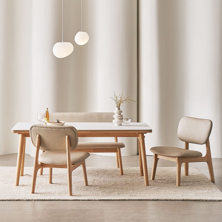 장인가구 칸토르모노 세라믹 낮은식탁 4인 1400, 1400 테이블 단품퓨어화이트