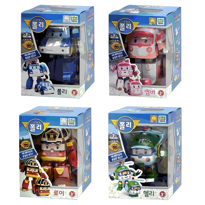 로보카폴리 변신로봇 4종 세트 (폴리,엠버,로이,헬리)