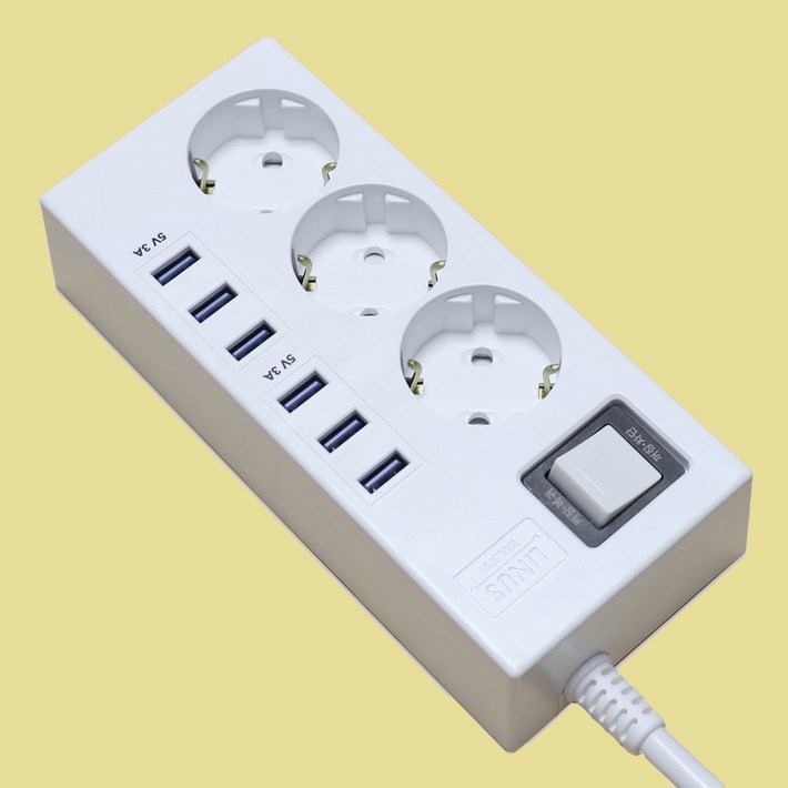 white switch 국산 멀티탭 USB 6포트 3구 1.5m