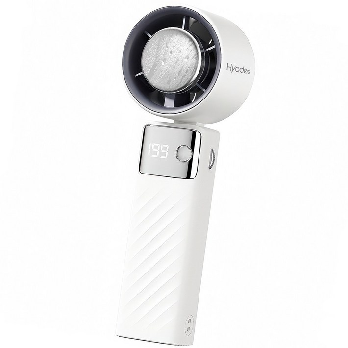 히아데스 휴대용 접이식 손선풍기 급속 냉각 각도조절 에어컨 선풍기 BLDC 4000mAh , 화이트