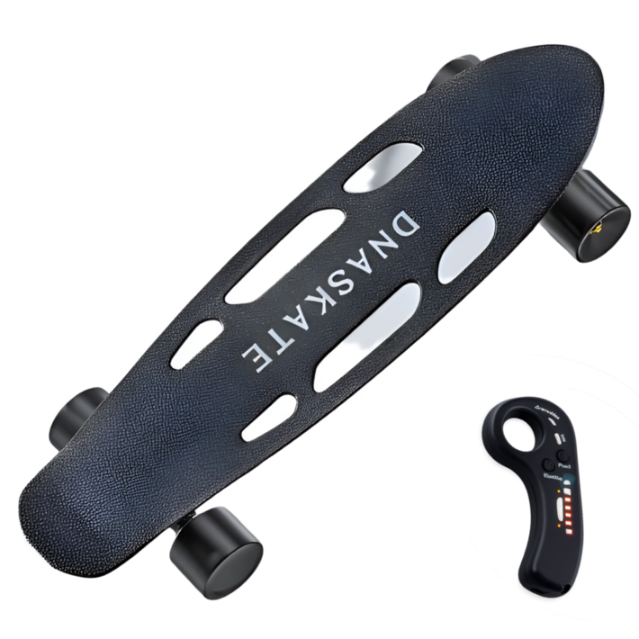 고성능 전동스케이트보드 성인용 전동 스케이드 보드 전기 모터 리모컨 롱보드 크루져 입문용, 1개, 블랙