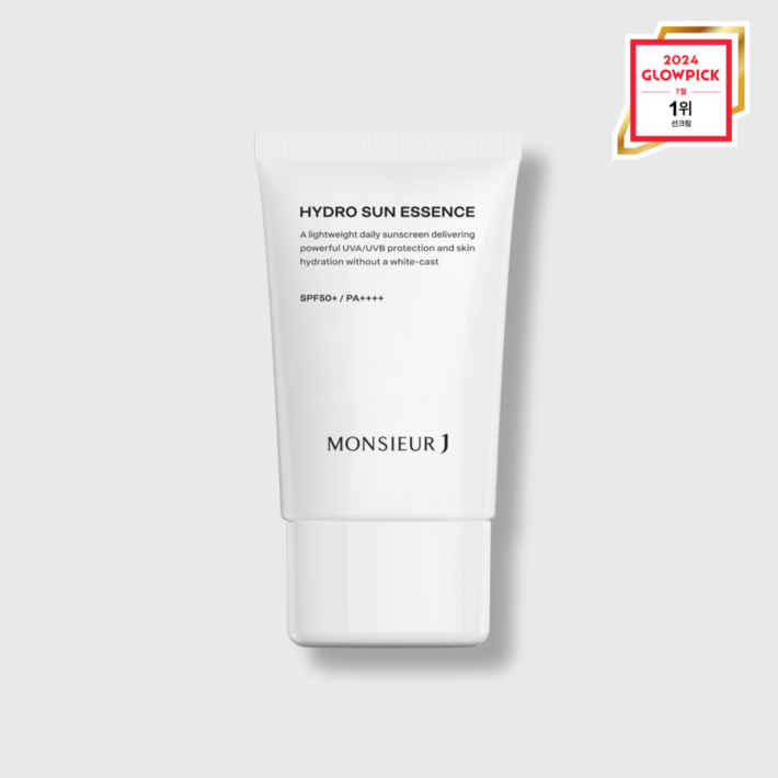 [무슈제이 본사] 무슈제이 하이드로 수분 선 에센스 남자 저자극 민감성 선크림 50ml