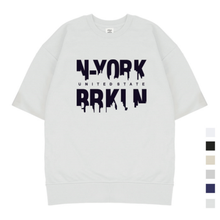 폴앤폴 뉴욕 브루클린 오버핏 반팔 맨투맨 남여공용 6컬러