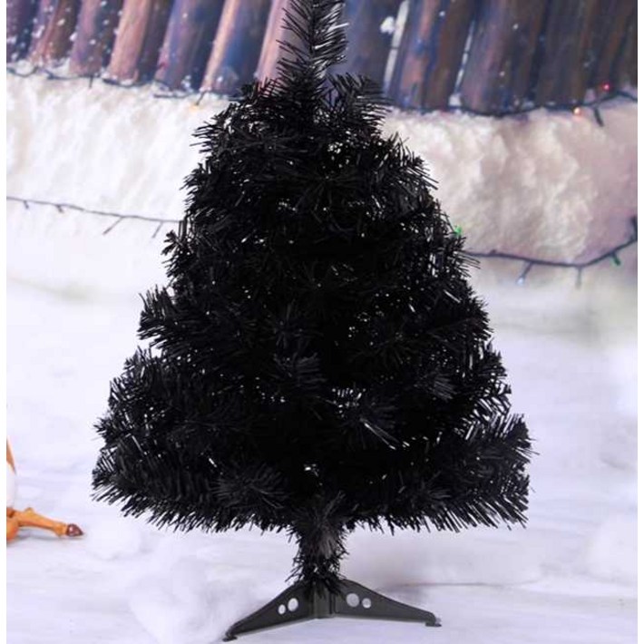 블랙 트리 크리스마스 미니 소형 검정색 스탠드 나무